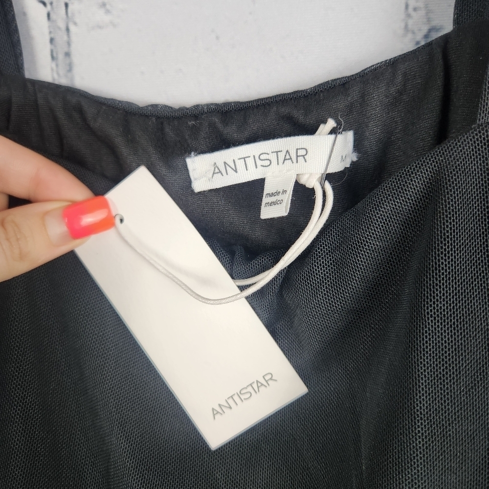 NWT Antistar Size M Crop Tank With Mesh Overlay - Picture 4 of 5